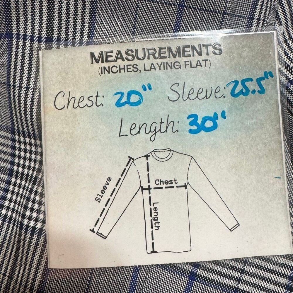 Plaid Blazer Women's Double‎ Breasted Checkered Career Jacket Gray Blue - Picture 8 of 8